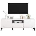Miniatyrbillede 11 af 11: Moderne skandinavisk tv-stativ 170cm til 70" TV - 2 døre 1 kasse 1 niche - hvid
