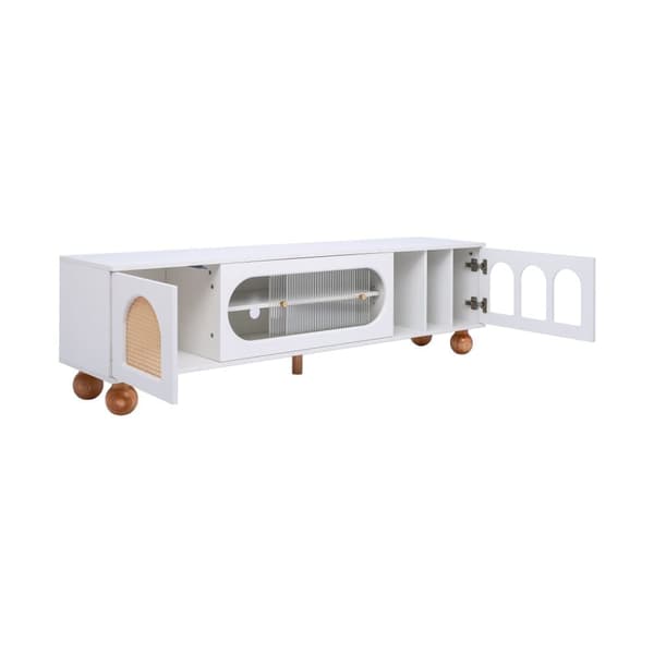 TV Skab 170cm - 2 Døre - 3 åbne buede zoner - hvid