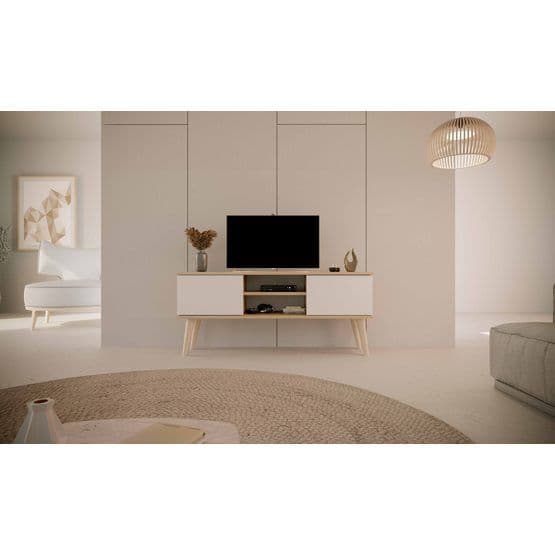 Toronto - Tv bænk 120 Cm Eg Og Hvid