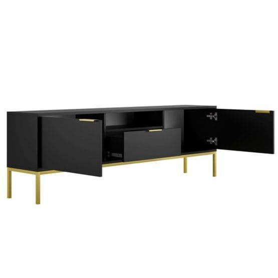 Austin - Tv Bänk 175 cm - Svart Och Guld