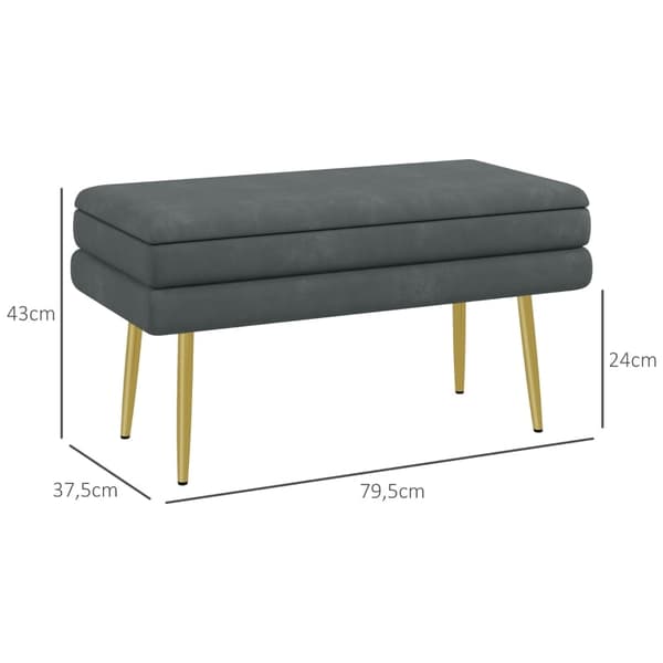 Rootz-pehmustettu säilytyspenkki - Aksenttipenkki - Istuinpenkki - Moderni Scandi-design - Runsaasti säilytystilaa - Mukavat istuimet - 79,5 cm x 37,5