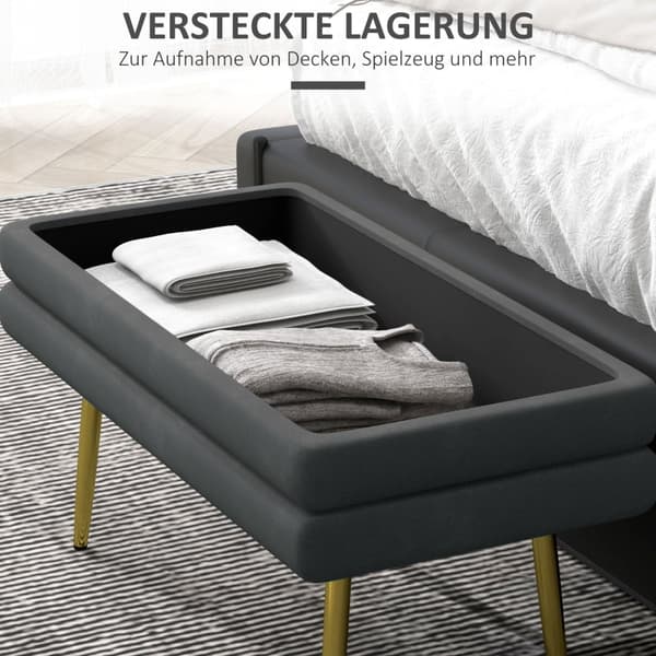 Rootz-pehmustettu säilytyspenkki - Aksenttipenkki - Istuinpenkki - Moderni Scandi-design - Runsaasti säilytystilaa - Mukavat istuimet - 79,5 cm x 37,5