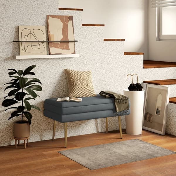 Rootz-pehmustettu säilytyspenkki - Aksenttipenkki - Istuinpenkki - Moderni Scandi-design - Runsaasti säilytystilaa - Mukavat istuimet - 79,5 cm x 37,5