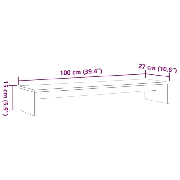 vidaXL skærmholder 100x27x15 cm massivt fyrretræ gyldenbrun