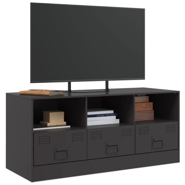 vidaXL TV-skåp svart 99x39x44 cm stål
