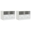 Miniatyrbillede 3 af 11: vidaXL tv-borde 2 stk. 67x39x44 cm stål hvid