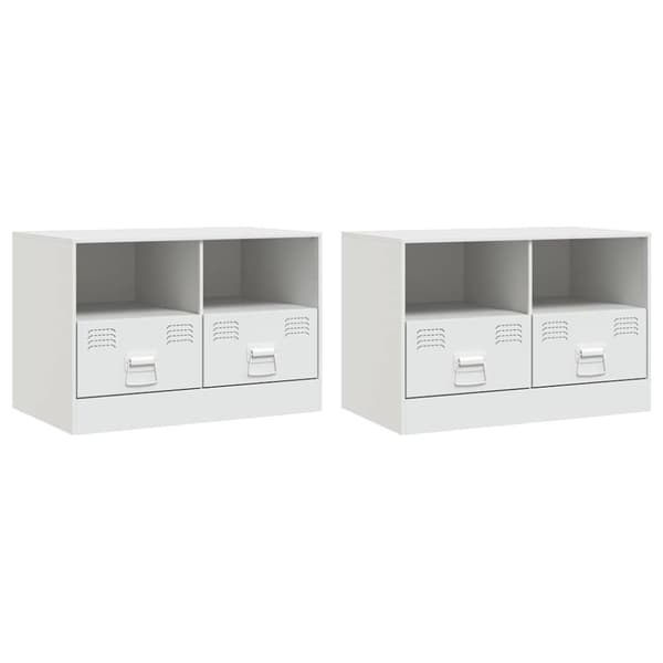 vidaXL tv-borde 2 stk. 67x39x44 cm stål hvid