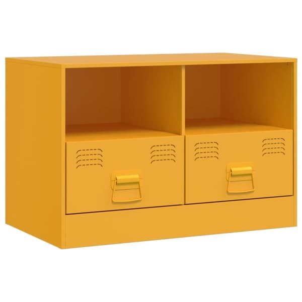 vidaXL tv-borde 2 stk. 67x39x44 cm stål sennepsgul