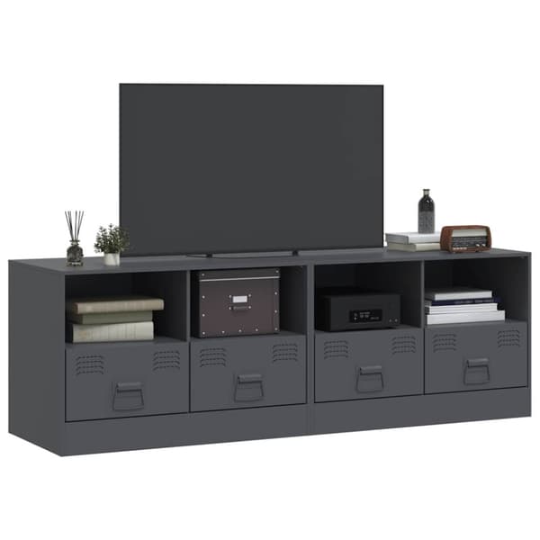 vidaXL TV-skåp 2 st antracit 67x39x44 cm stål