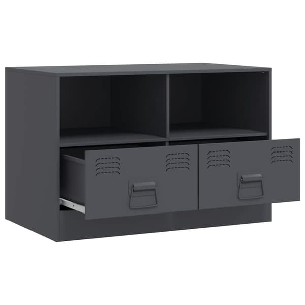 vidaXL TV-skåp 2 st antracit 67x39x44 cm stål