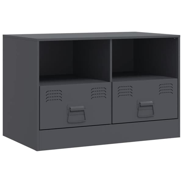 vidaXL TV-skåp 2 st antracit 67x39x44 cm stål