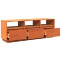 Miniatyrbillede 8 af 11: vidaXL tv-bord 140x37x50 cm massivt fyrretræ gyldenbrun