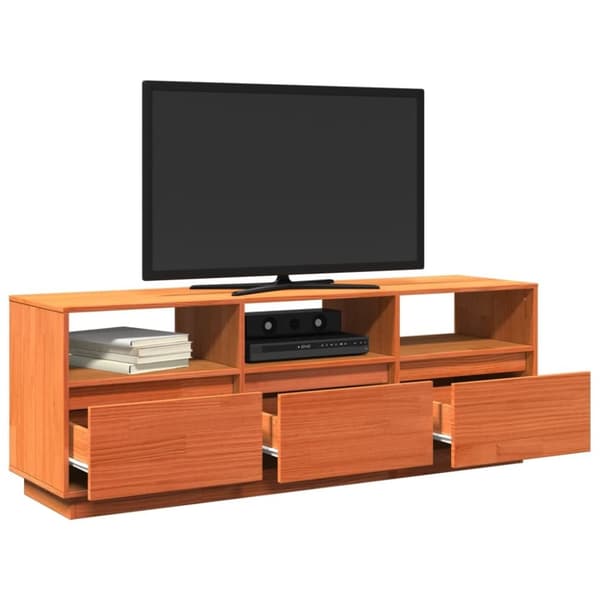 vidaXL TV-benk voksbrun 140x37x50 cm heltre furu