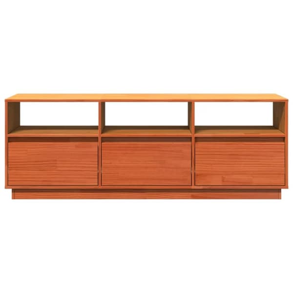 vidaXL TV-benk voksbrun 140x37x50 cm heltre furu