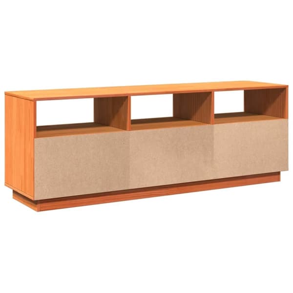 vidaXL TV-benk voksbrun 140x37x50 cm heltre furu