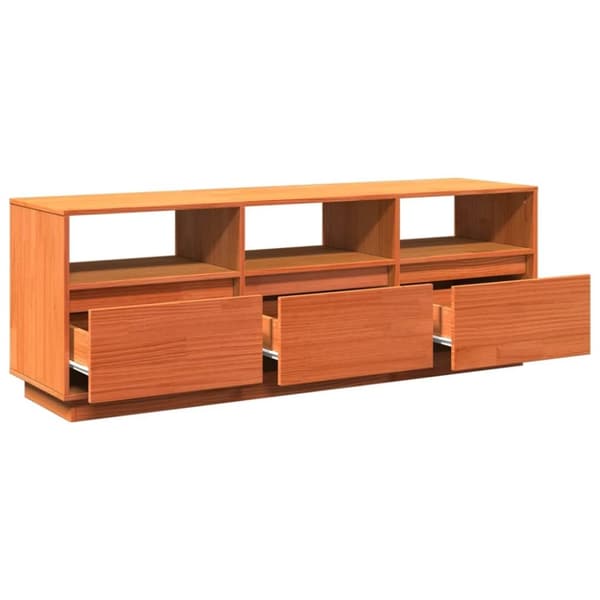 vidaXL TV-benk voksbrun 140x37x50 cm heltre furu
