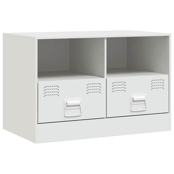 vidaXL TV-benk hvit 67x39x44 cm stål