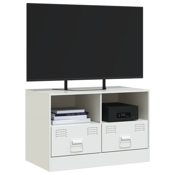 vidaXL TV-benk hvit 67x39x44 cm stål