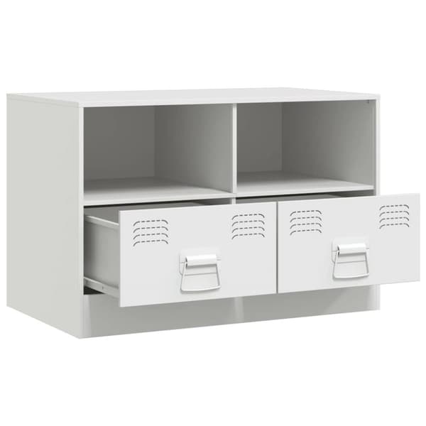 vidaXL TV-benk hvit 67x39x44 cm stål