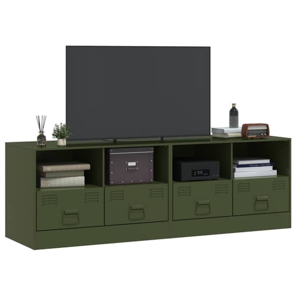 vidaXL TV-tasot 2 kpl oliivinvihreä 67x39x44 cm teräs