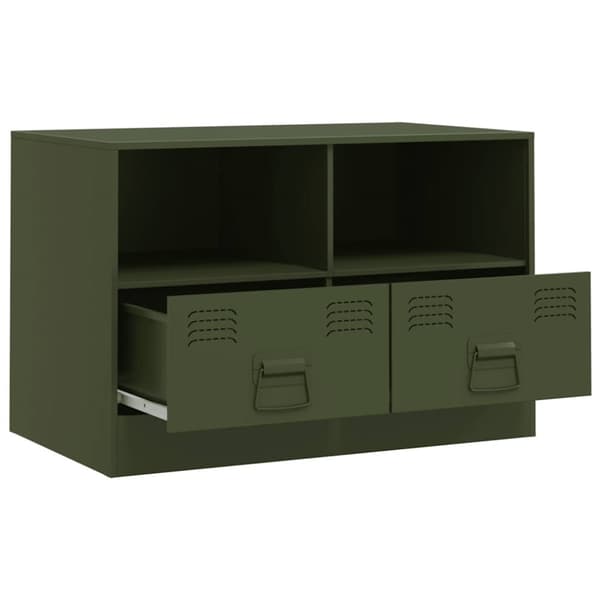 vidaXL TV-tasot 2 kpl oliivinvihreä 67x39x44 cm teräs