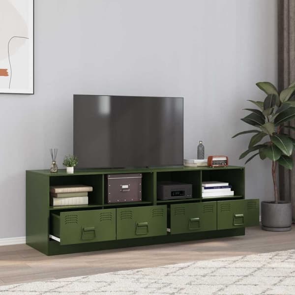 vidaXL TV-tasot 2 kpl oliivinvihreä 67x39x44 cm teräs