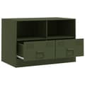Miniatyrbillede 8 af 11: vidaXL tv-bord 67x39x44 cm stål olivengrøn
