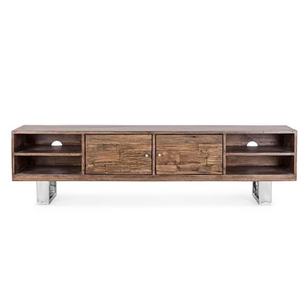 2-dörrars TV-skåp 175x40x45 cm natur och krom - KRIMI