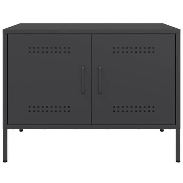 vidaXL TV-benk svart 68x39x50,5 cm stål