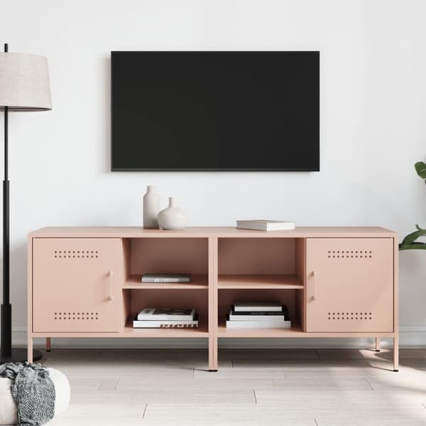 vidaXL tv-borde 2 stk. 68x39x50,5 cm stål lyserød