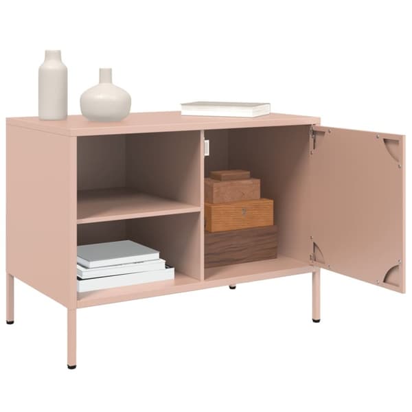 vidaXL tv-borde 2 stk. 68x39x50,5 cm stål lyserød
