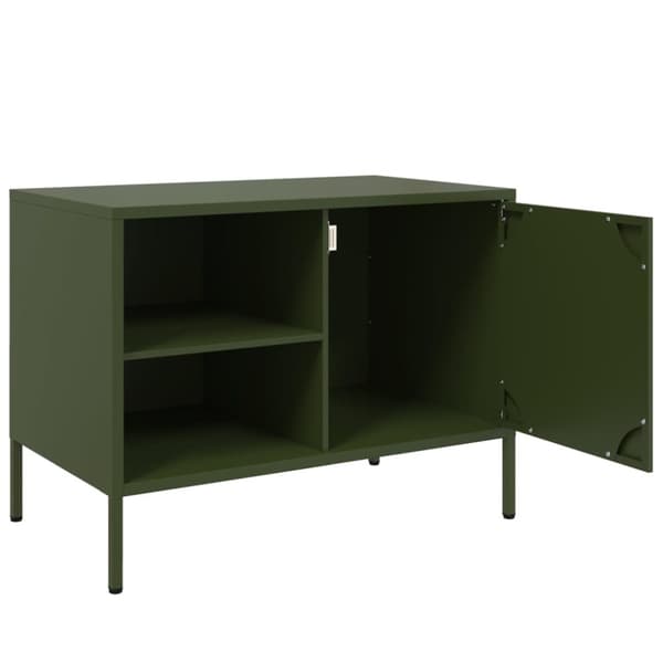 vidaXL tv-bord 68x39x50,5 cm stål olivengrøn