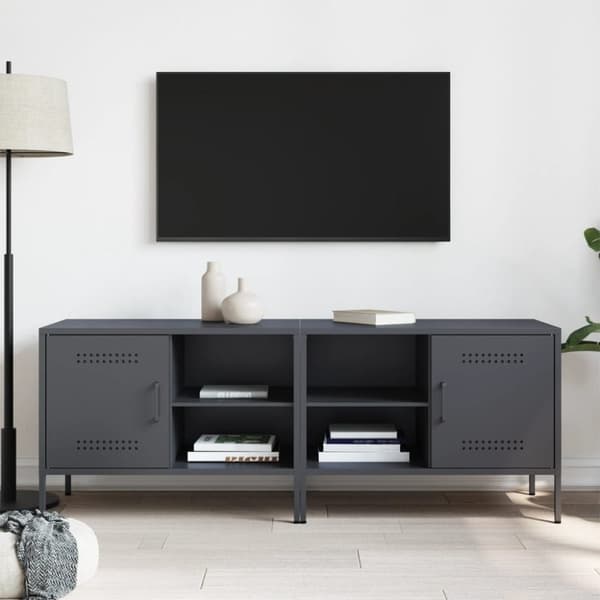 vidaXL TV-benker 2 stk antrasitt 68x39x50,5 cm stål