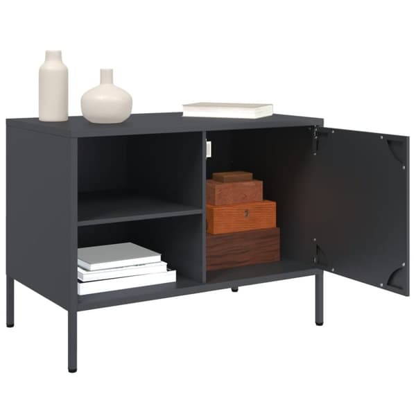vidaXL TV-benker 2 stk antrasitt 68x39x50,5 cm stål