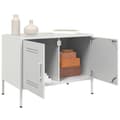Miniatyrbilde 6 av 11: vidaXL Nattbord 2 stk hvit 68x39x50,5 cm stål