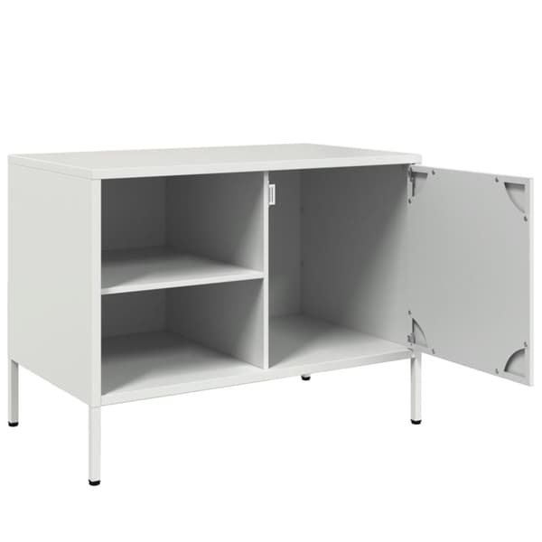 vidaXL TV-taso valkoinen 68x39x50,5 cm teräs