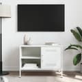 Miniatyrbilde 4 av 11: vidaXL TV-benk hvit 68x39x50,5 cm stål