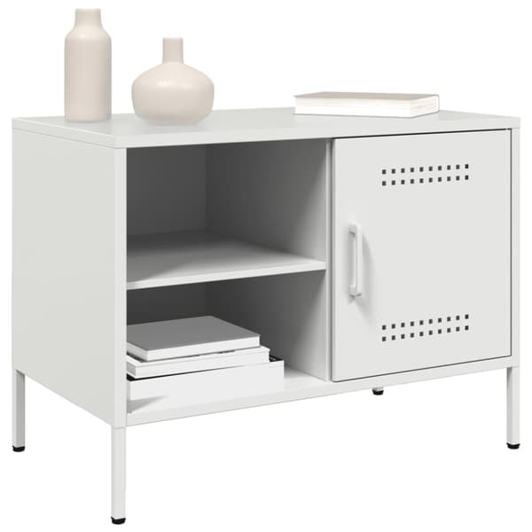 vidaXL TV-benk hvit 68x39x50,5 cm stål