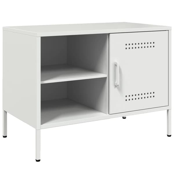 vidaXL TV-benk hvit 68x39x50,5 cm stål
