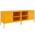 Miniatyrbilde 3 av 11: vidaXL TV-benker 2 stk sennepsgul 68x39x50,5 cm stål