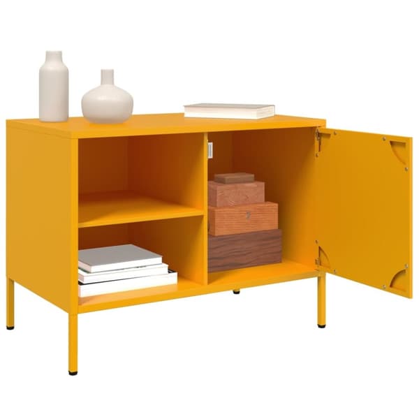 vidaXL TV-benker 2 stk sennepsgul 68x39x50,5 cm stål