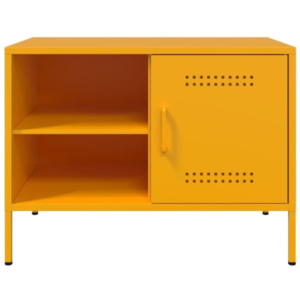 vidaXL TV-benker 2 stk sennepsgul 68x39x50,5 cm stål