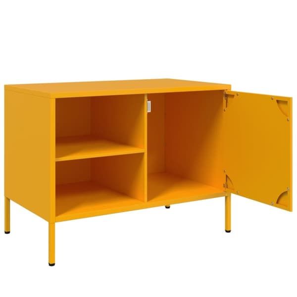 vidaXL TV-benker 2 stk sennepsgul 68x39x50,5 cm stål