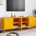 Miniatyrbilde 2 av 11: vidaXL TV-benker 2 stk sennepsgul 68x39x50,5 cm stål