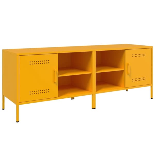 vidaXL TV-benker 2 stk sennepsgul 68x39x50,5 cm stål