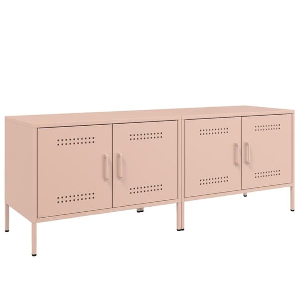 vidaXL Tv-bänk 2 st rosa 68x39x50,5 cm stål