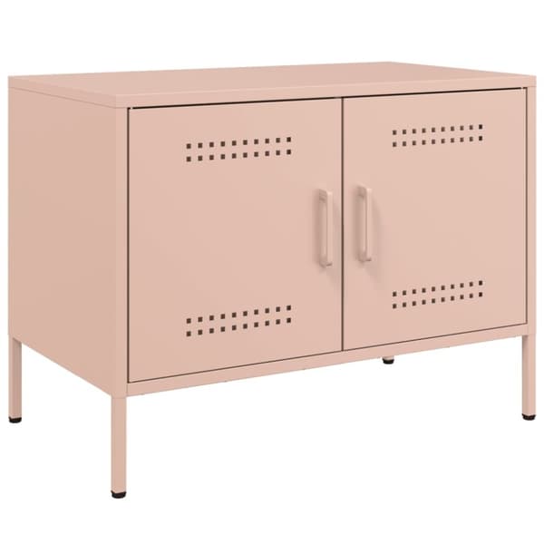 vidaXL Tv-bänk 2 st rosa 68x39x50,5 cm stål