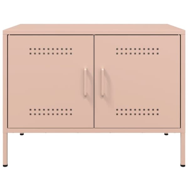 vidaXL Tv-bänk 2 st rosa 68x39x50,5 cm stål