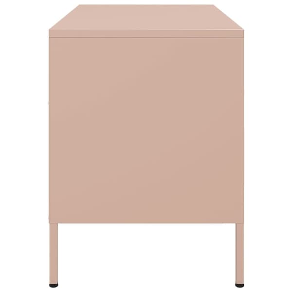 vidaXL Tv-bänk 2 st rosa 68x39x50,5 cm stål