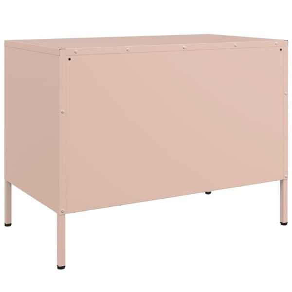 vidaXL Tv-bänk 2 st rosa 68x39x50,5 cm stål